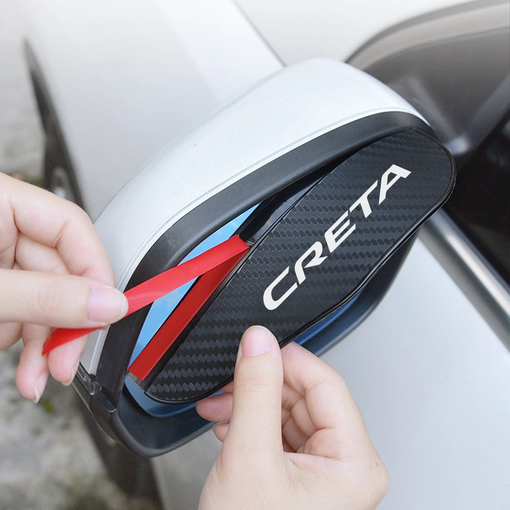 Car Rain Eyebrow Decals Rainproof Tuning Car Accessories Decoration 2PCS rearview mirror rain eyebrow rearview mirror rain guard For Hyundai I10 I20 Ix25 I40 Ix55 Equus Creta Ioniq Eon