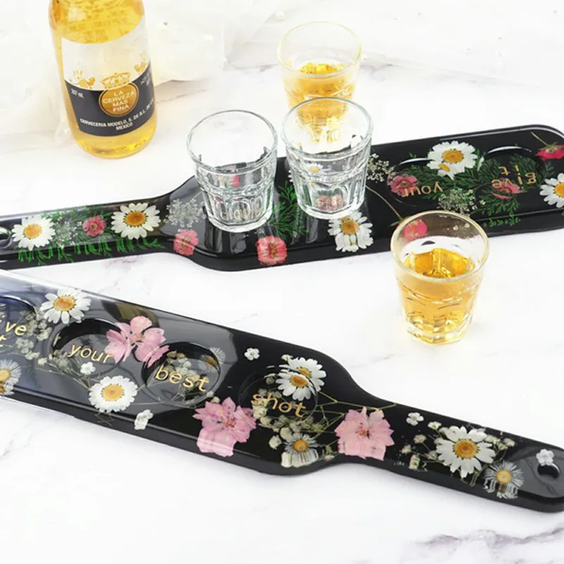 Vassoio porta bicchieri lungo in silicone fai da te, stampo in resina epossidica UV a quattro fessure per bicchieri da birra e vino_voghion.com