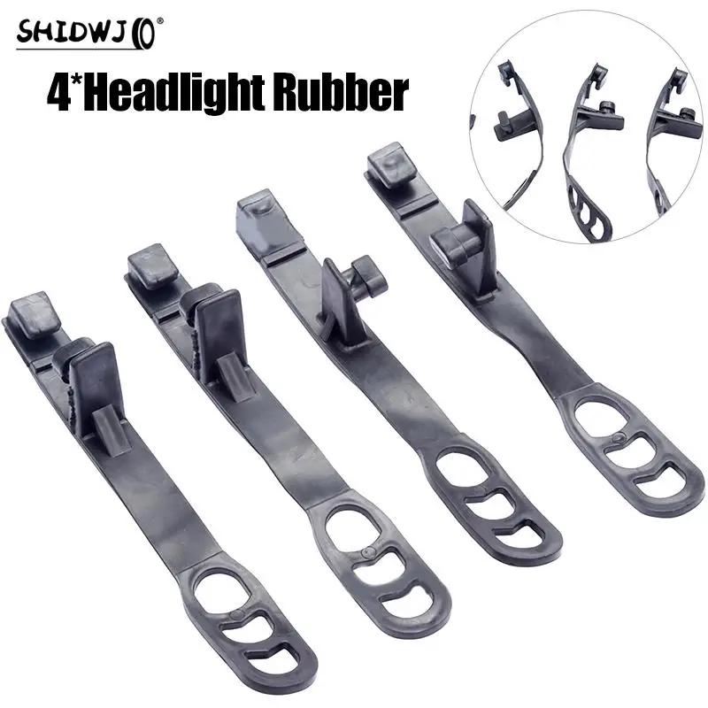 4pc Universal Headlight Rubber Straps Offroad Motorcycle Headlight