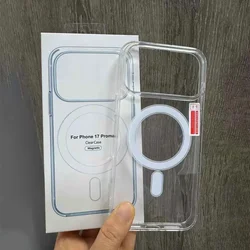 Shockproof Transparent Magnetic Case with Wireless Charging Compatibility and Durable Acrylic Cover - iPhone 17 Pro (Box Packaging)
