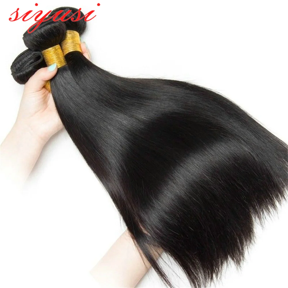 Straight Human Hair Bundles 1/3/4 Pieces Natural Black Women Cheap Remy Human Hair Extensions 10-30 Inch Bone Straight Bundles