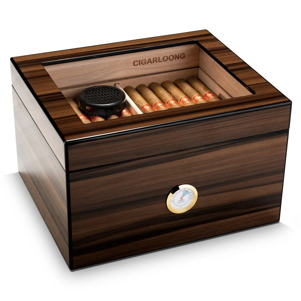 S239c53bcd2f646869b72690db62a85f1U Zigarrenhumidor aus spanischem Zedernholz mit großer Kapazität