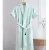 Nouvelles Robes de Chambre en Gaze de Coton Pur pour Couples Été – Peignoirs Fins à Manches Courtes, Robes de Nuit, Tenues d'Intérieur, Couleur Unie, Peignoirs d'Hôtel