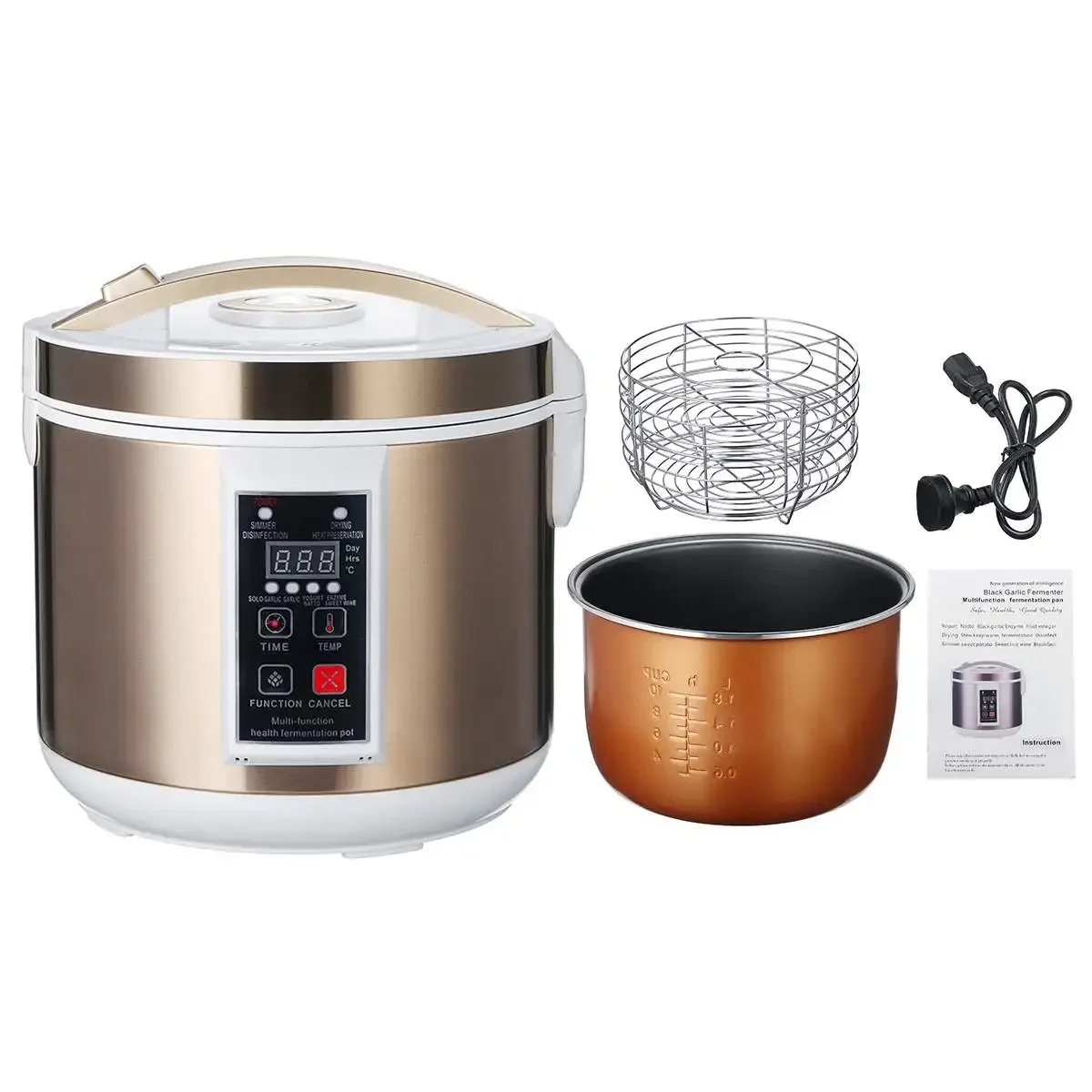 220V 6L Automatic Black Garlic Fermenter Yogurt Maker Intelligent Control DIY Cooker Garlic Ferment Smart Fermentation Machine
