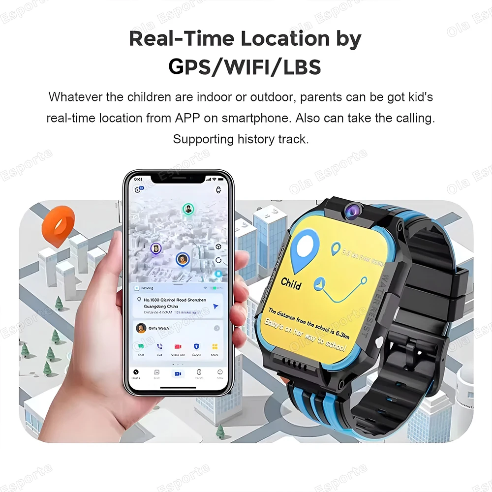 For Android IOS Kids 5G Smart Watch SOS GPS Location Sim Card Call Camera Child Smartwatch 1.83” Waterproof Watches Gifts 2025