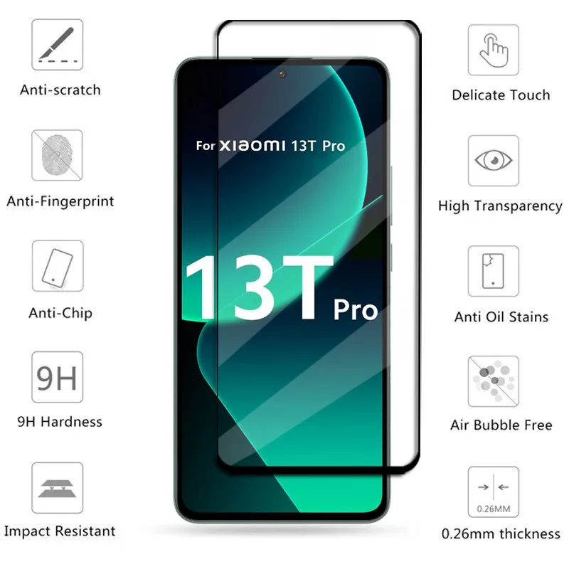 Protector de pantalla de cristal templado 6 en 1 para Xiaomi 13T Pro, película protectora de lente de teléfono HD para Xiaomi 13T Pro