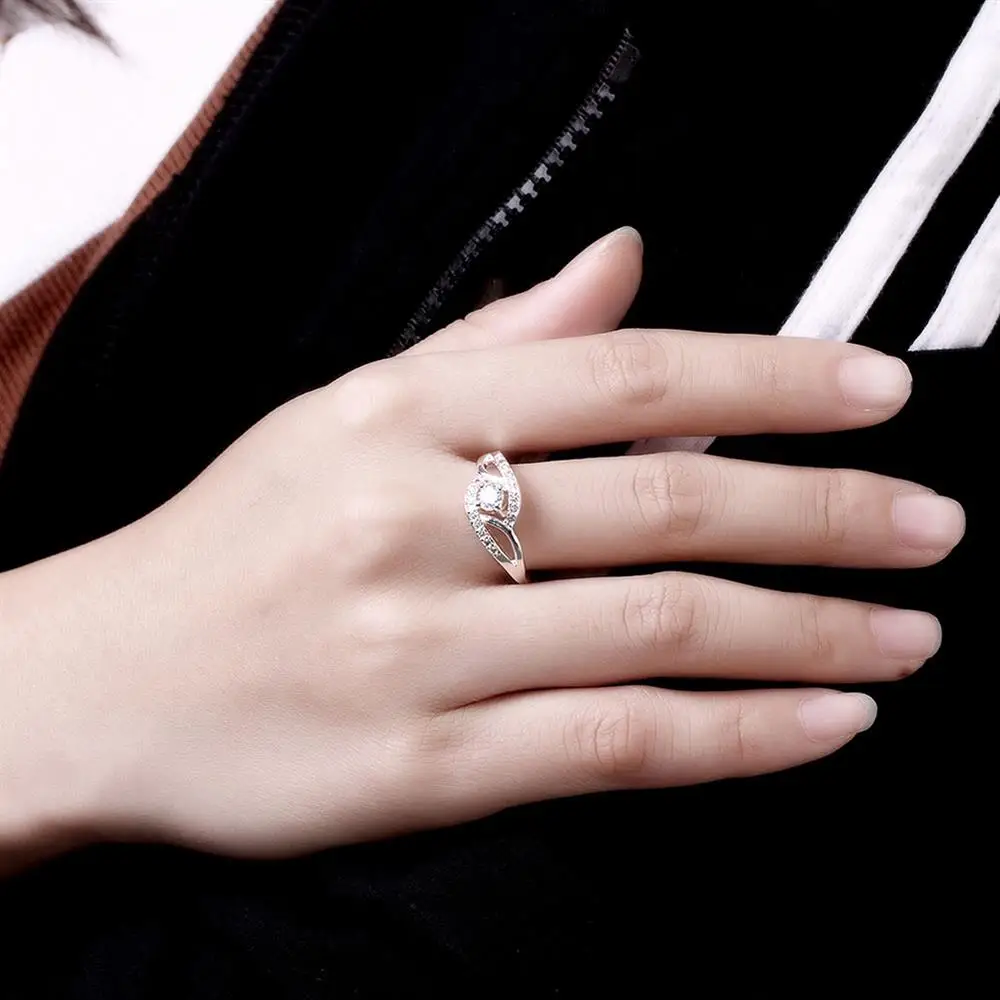 Streetwear 925 Sterling Silver Shiny Zircon diamond Rings For Women Wedding Party Gifts fine Jewelry engagement rings wedding rings silver rings