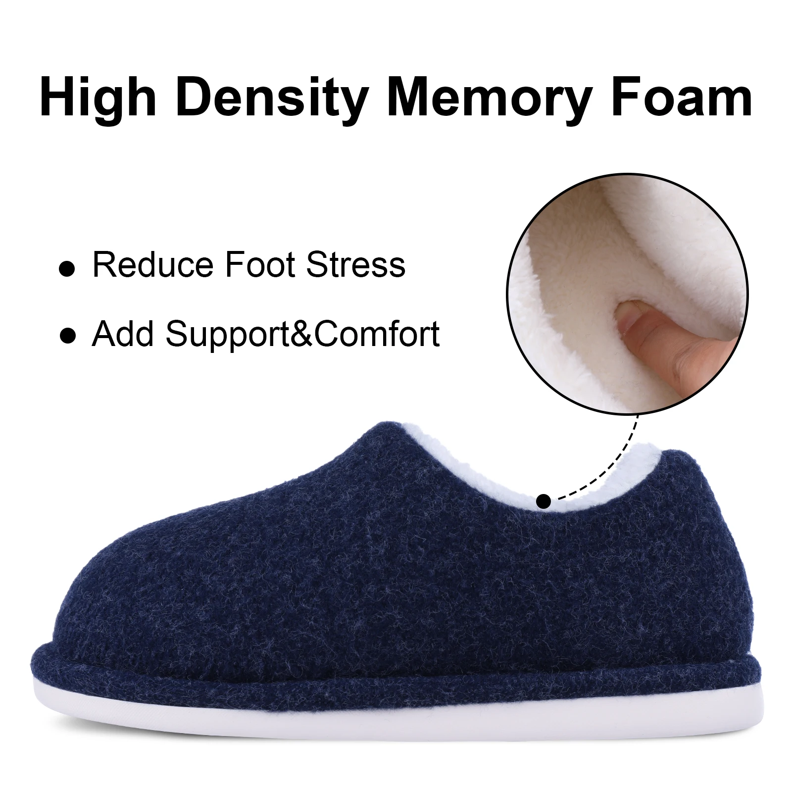 Bebealy Winter Fuzzy Fur Slippers For Women Plush  Felt Home Cotton Slippers Fluffy Soft Flat Non-Slip Heel Wrap Furry Slides