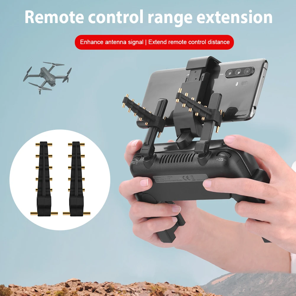 2pcs 원격 컨트롤러 신호 부스터 구리 원격 컨트롤러 Yagi 안테나 신호 FINI X8 MINI 용 DJI Mavic 2 강화