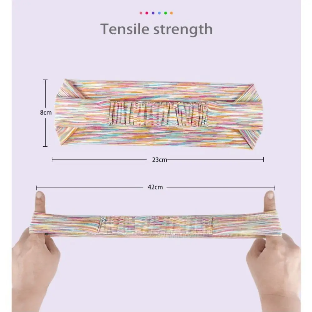 Elastic Breathable Wide Hair Bands Non Slip Anti-perspirant Soild Color Sports Headbands Sports Fitness Hair Accessories