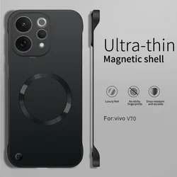 Luxury Glossy Metallic Paint Ultra - Thin Magnetic Shockproof Case for Vivo X200 Pro (Black)