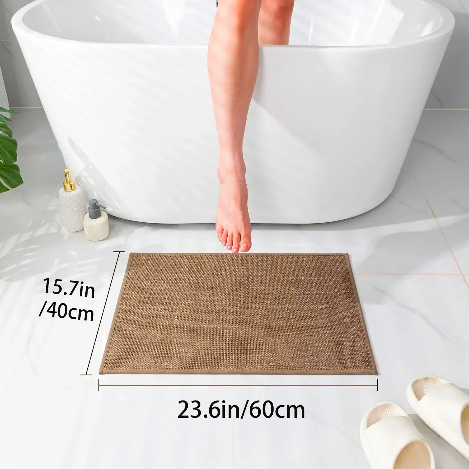 Washable Non-slip Kitchen Rug Faux Sisal Running R..