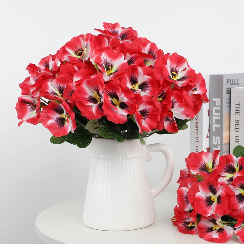 Tricolor Violet Artificial Flower Bouquet - 32cm Decorative Floral Arrangement for Home, Garden, and Events