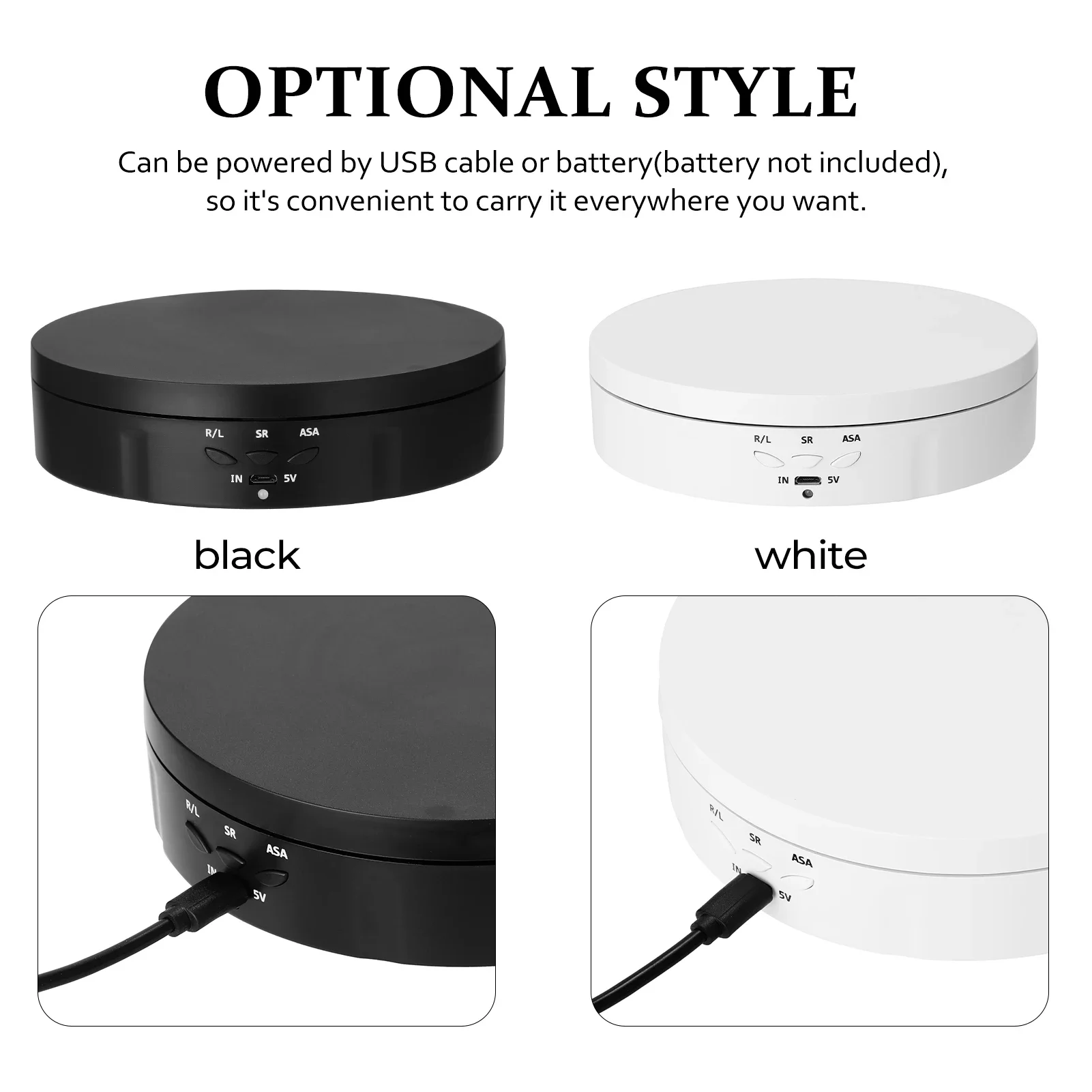 Jewelry display stand Motorised Rotating Mirror Display Stand 360 Degree Turntable USB Power Supply Rotating Shooting Three Speeds