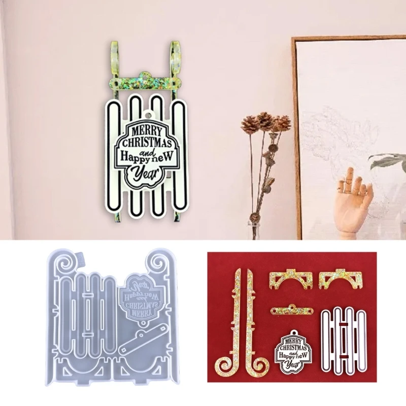 

DIY рождественские сани, украшение для стен, форма, Санты, настенные подвески, подвески, силиконовая смола, литые формы, украшение для дома