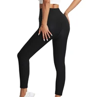 Women's Sauna SportsPants Pocket Style High Waist Lifting Hip Tightening Abdominal Yoga Pants Fitness Training Fat Burning Pants 2