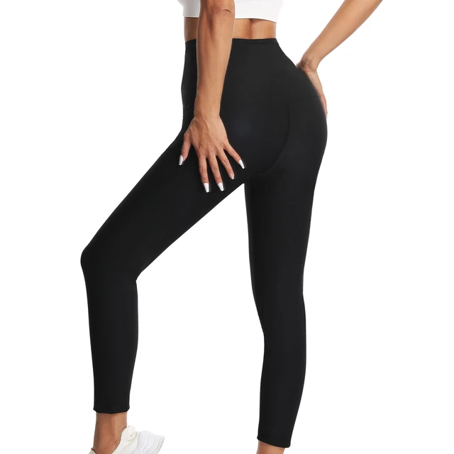 Women's Sauna SportsPants Pocket Style High Waist Lifting Hip Tightening Abdominal Yoga Pants Fitness Training Fat Burning Pants 2
