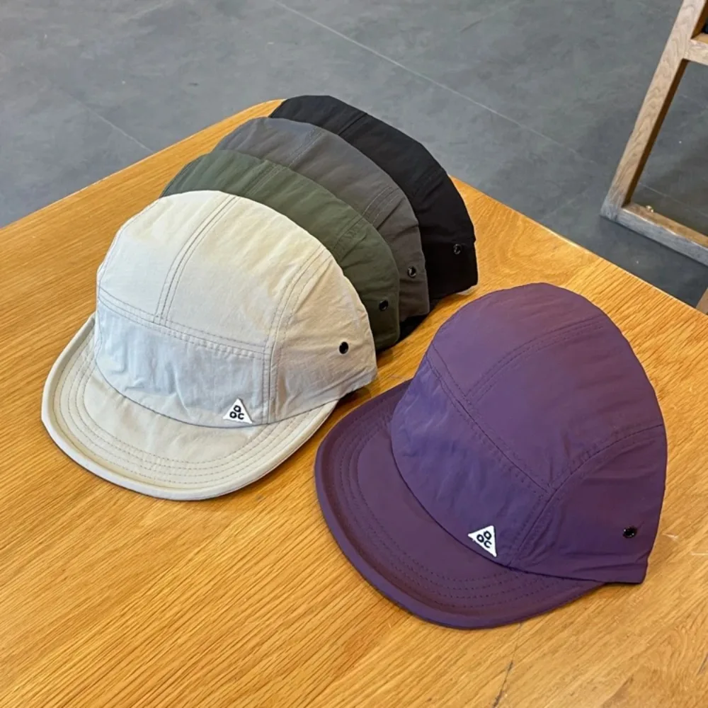 Japanese Retro Quick-drying Short Brim Baseball Caps Unisex Summer Outdoor Sunscreen Casual Versatile 5-flap Tooling Camping Hat 5