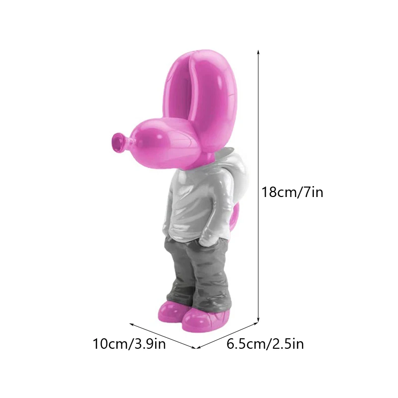 NORTHUEINS 7 Inch Resin Balloon Dog Statue Jeff Junior STREET ART Figurines Creative Animal Dolls Home Desktop Decor Accessories images - 6