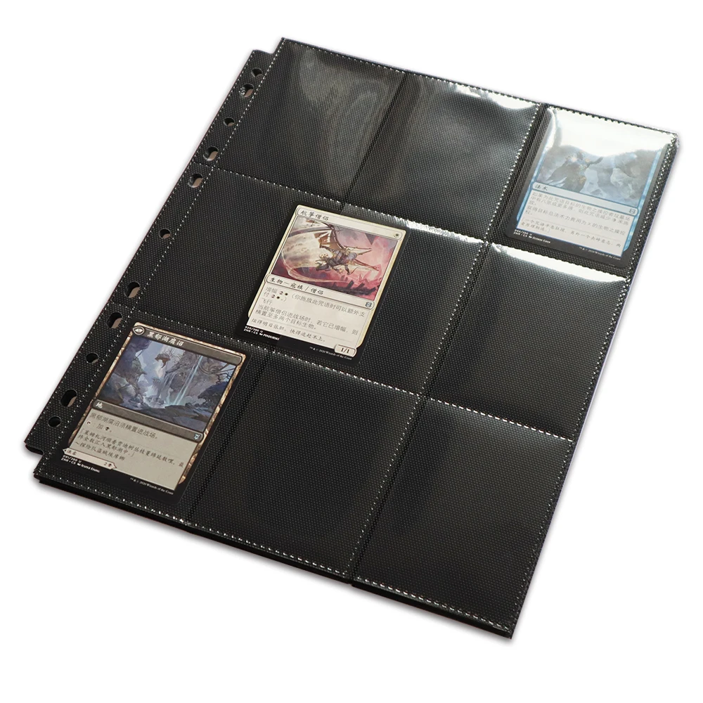 20pcs lot trading cards protectors black album side loading card pages double sided 9 18 pockets for pkm ygo star realm cards 20pcs/Lot Trading Cards Protectors Black Album Side Loading Card Pages Double Sided 9 18 Pockets for Pkm YGO Star Realm CARDS