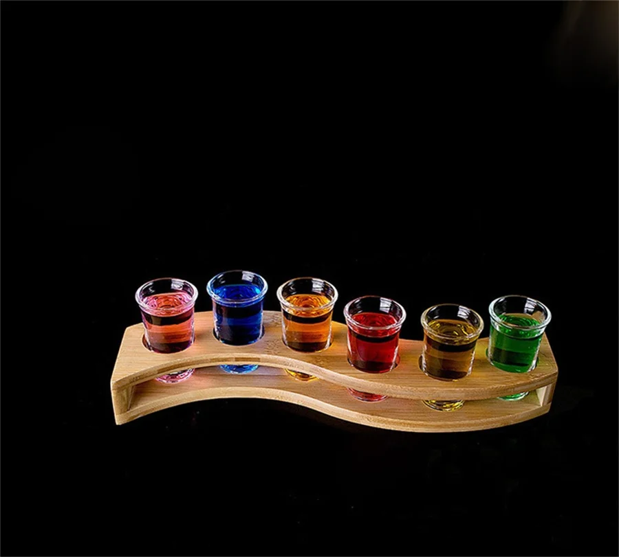 6 Pack Shot Glass 30ML (1 Oz) Drinking Wine Glasses Drink Accessories (Not Include Holder)