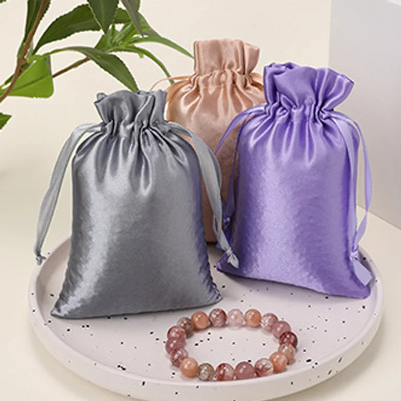 50 satin drawstring drawstring drawstring drawstring bags, colored Ding bags, colored Ding cloth bags, customizable logos 4