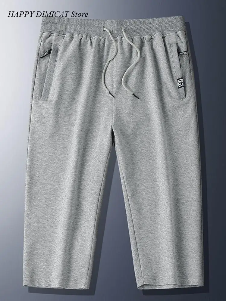 Men Casual Shorts Plus Size 8XL Summer Zip Pockets Sweatshorts Men Sportswear Breathable Cotton Workout Baggy Breeches Short