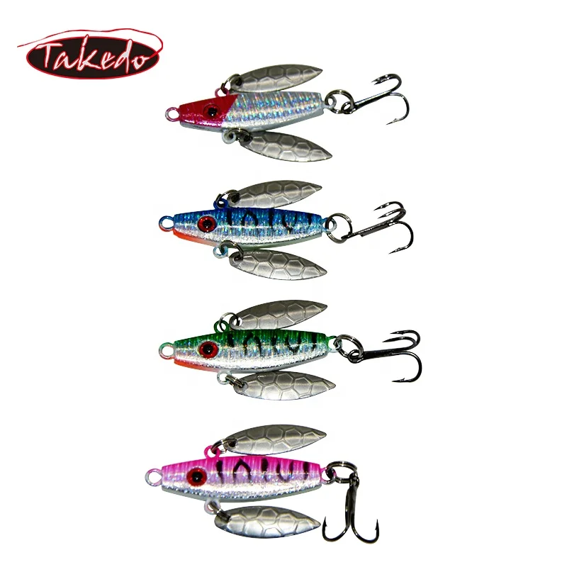 Takedo Sp05 Winter Ice Fishing Lure Con Spinner Spoon Luminescenza Wobblers Metal Jigging Lure Per Carp Bass Perch