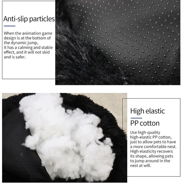 Long haired ultra soft pet cat bed plush washable calming bed donut bed comfortable sleeping artifact 2