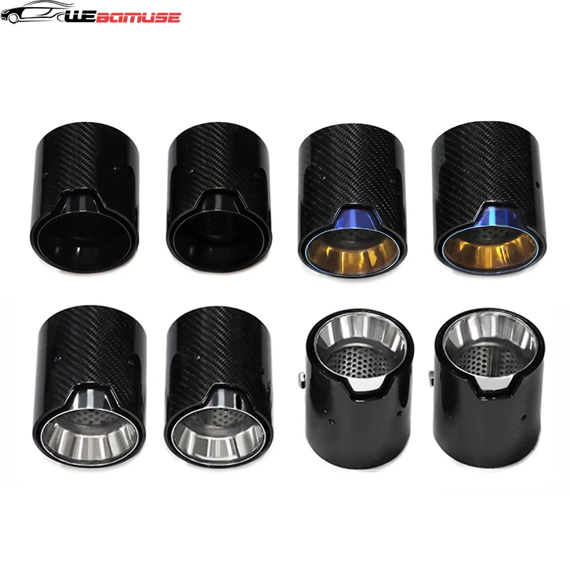 MP Carbon Fibre Exhaust Tailpipe Stainless Steel Exhaust Tailpipe Muffler System for BMW M2 M3 M4 F80 F82 F83 F87 4 PCS