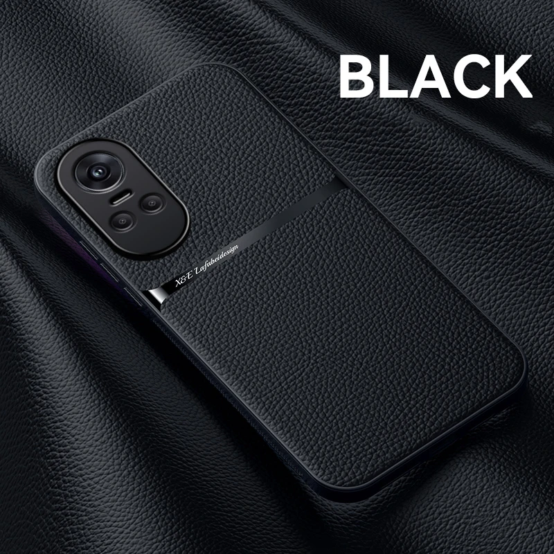 Luxury Solid Color Leather Phone Case - Shockproof Soft Back Cover