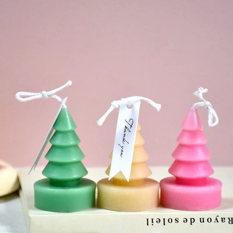 

Mini Christmas Tree Candle Silicone Mold 3D Snowman Shaped Handmade Scented Candle Gypsum Resin Mould Chocolate Cake Decor Gifts