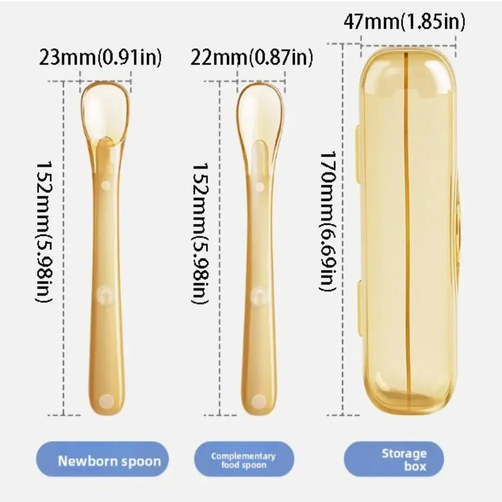 Soft Silicone Silicone Baby Spoon Easy Clean Safe Design Weaning Spoon Mini Size Dustproof Cover Infant Feeding Spoon