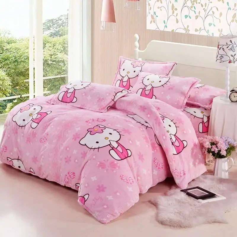 Parure De Draps Queen Hello Kitty & Friends - Coton 100% - Édition Noël 2024 Canne à Bonbons