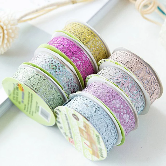 Kawaii Glitter Matte Lace Tape Book Decor Washi Tape Scrapbooking Card  Adhesive Paper Sticker DIY Craft Gift Party Decoration - AliExpress