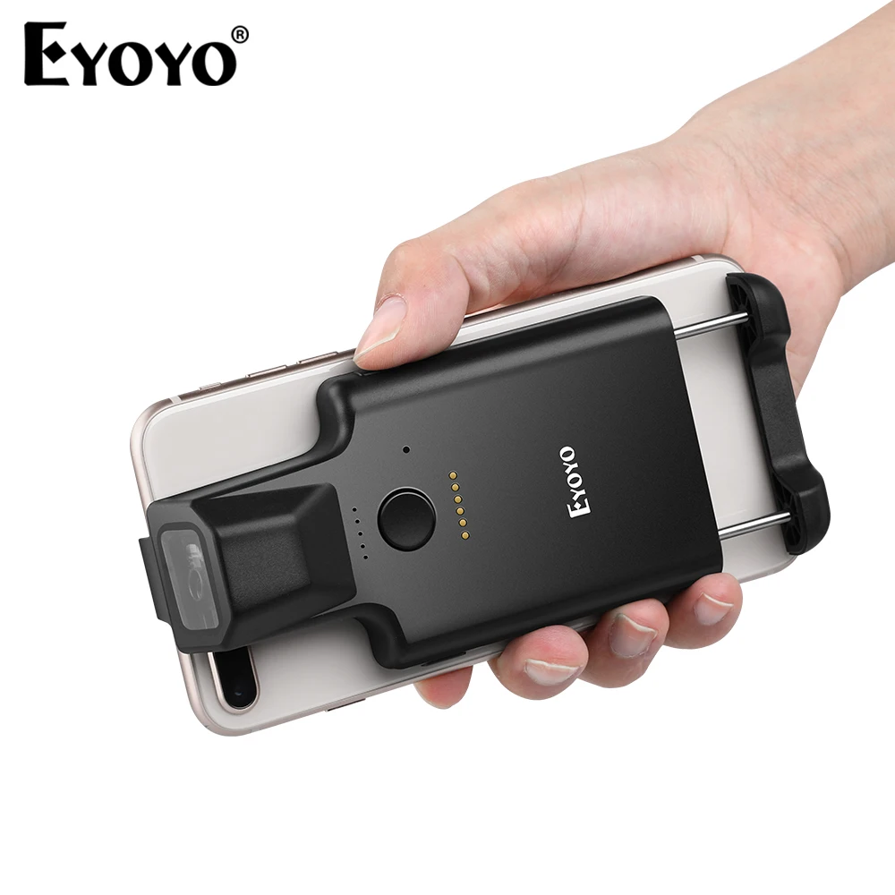 Eyoyo 2D Back Clip Bluetooth Barcode Scanner Work With Phones Portable QR Code PDF417 Data Matrix Scanning Reader Android iOS