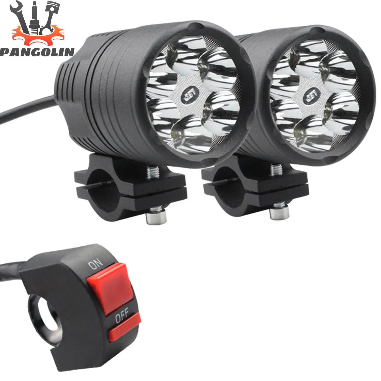 

2pcs 12V / 24V 60W Additional LED Headlights Fits for Motorcycle Universal Moto Spotlight LED Motorcycle Headlight Auxiliary