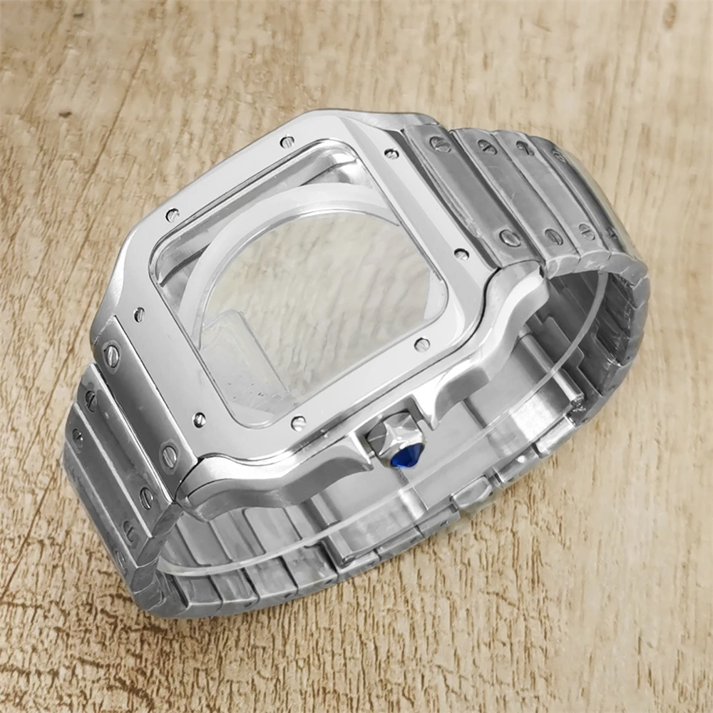 NH35 Case Square Watch Case 38mm High Quality Polished Stainless Steel