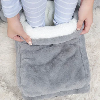 USB Electric Heater Foot Warmer Heated Comfort Fleece Suede Cushion Couple Warm Foot Cover Feet Heating Pads For Home Sleeping 3