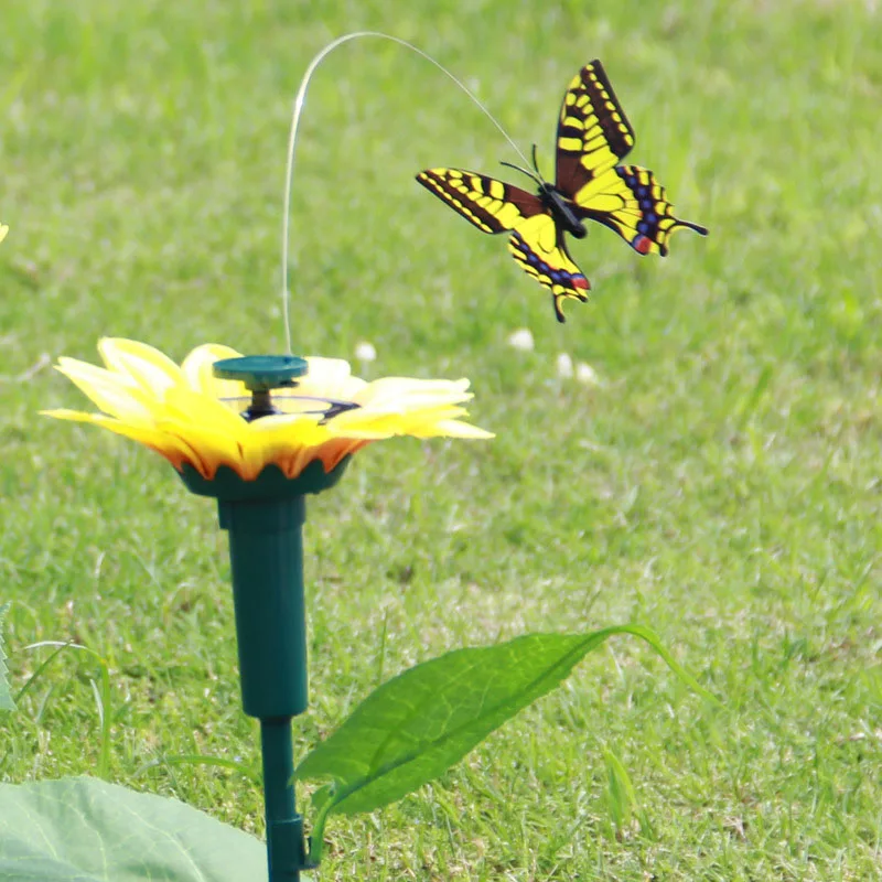 Solar Powered Dancing Fluttering Butterflies Flying Hummingbird Garden Decor Butterfly Decoration Animal Sculpture Decorations Garden Art Decor