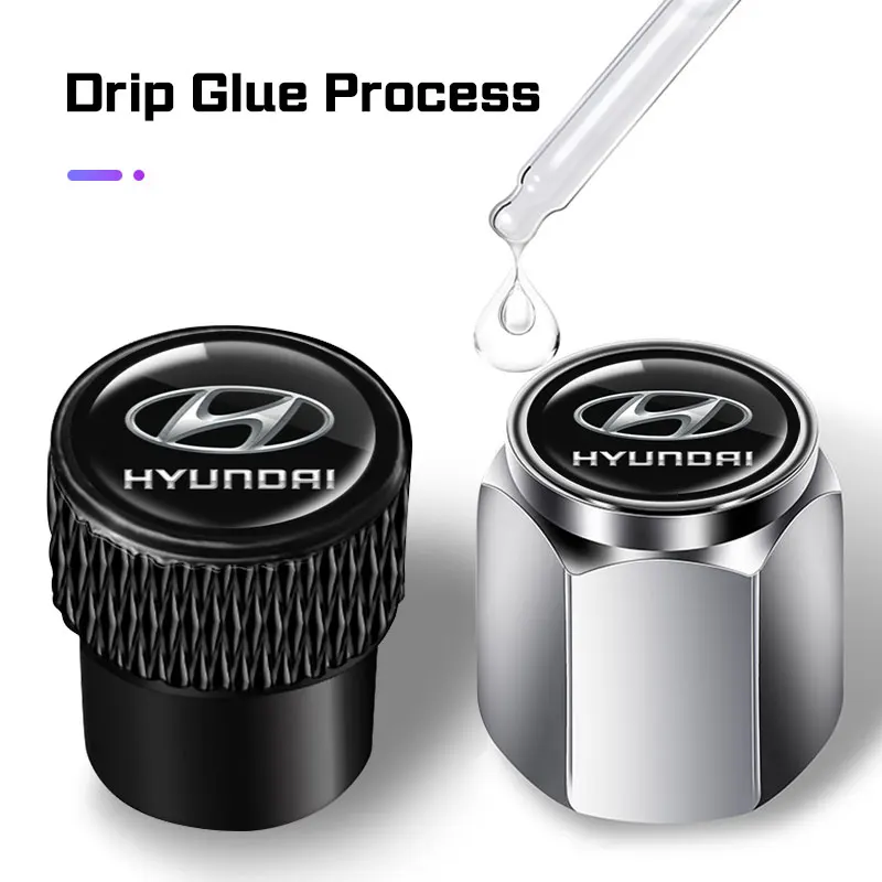 현대 I40 I30 ix35 소나타 투싼 싼타페 엘란트라 아제라 4개 자동차 스타일링 자동차 휠 타이어 밸브 캡 스템 커버 액세서리