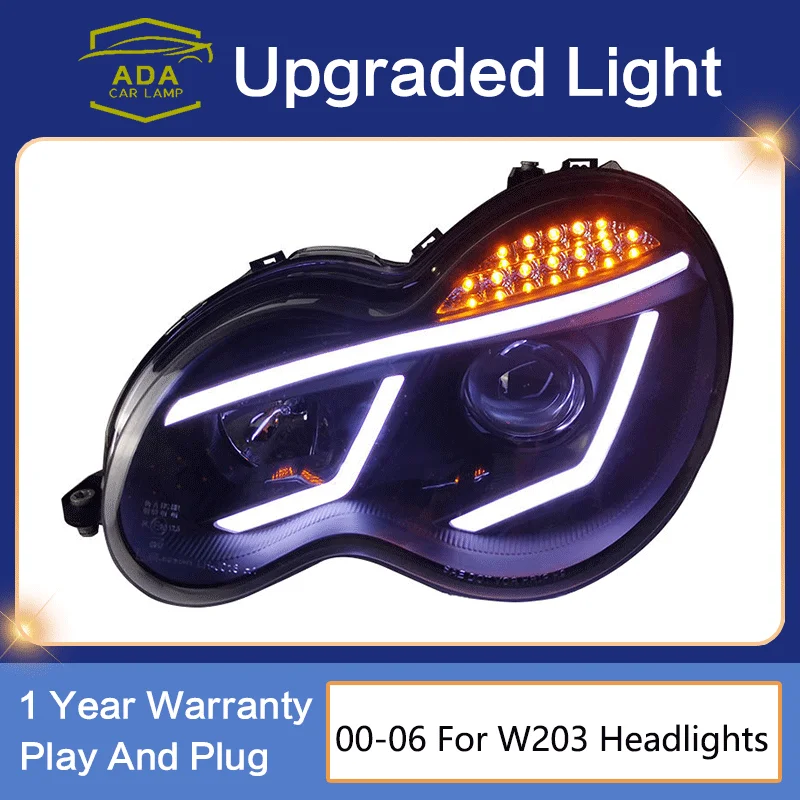 

Car Accessories Front Headlight For Benz W203 C200 C230 2000-2006Year LED Head Lamp Dynamic Turn Signal Lens Automotive Assembly