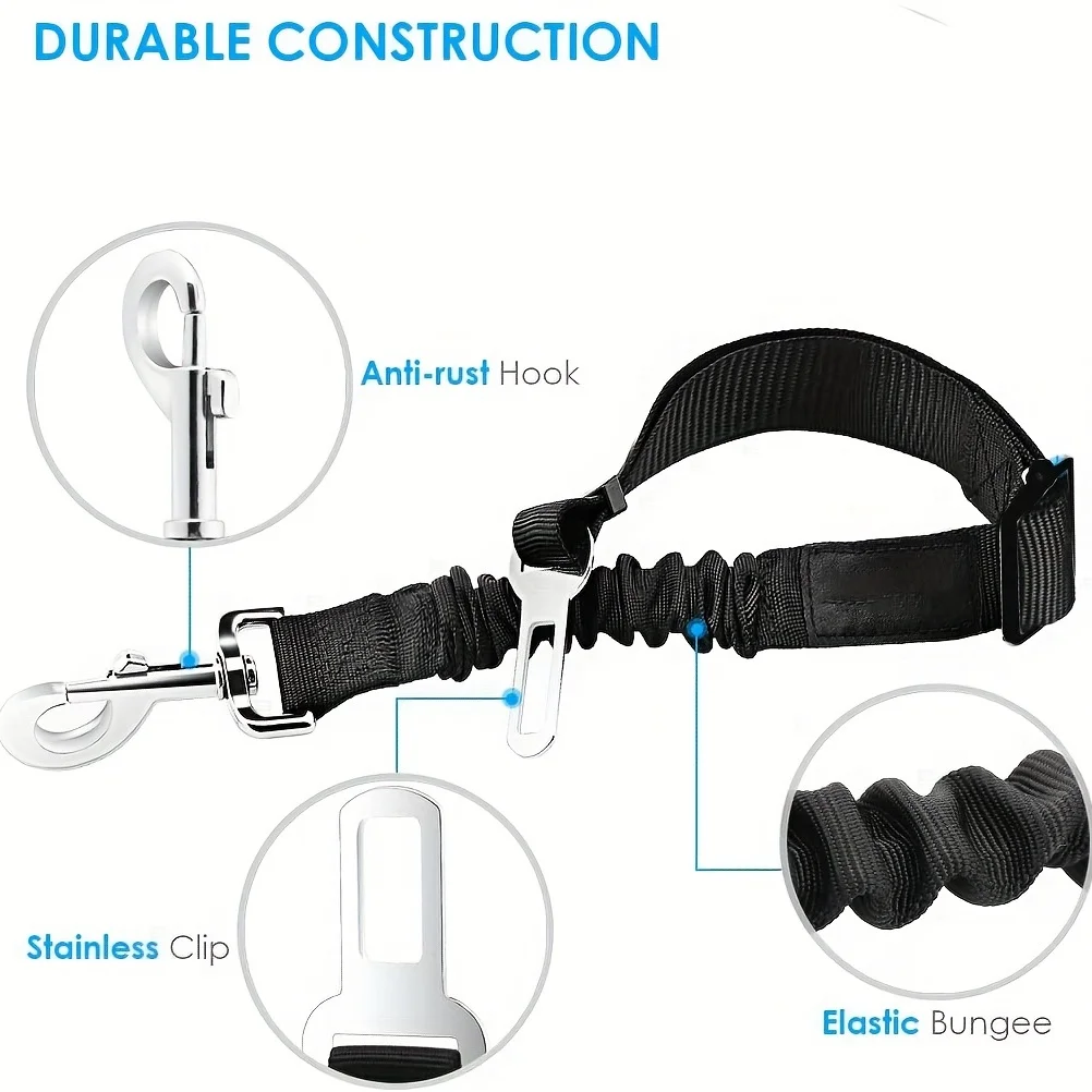 Car Seat Belt Pet Adjustable Cat Dog Car Seat Vehicle Dog Harness Lead Clip Safety Lever Traction Collars Accessoires