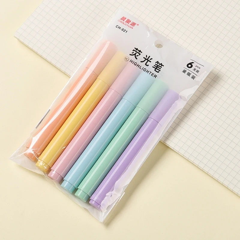 Colors Pastel Highlighters Stationery Fluorescent Marker School Supplies  Student Marker Textbook Highlighter Gentle Eye Care - AliExpress