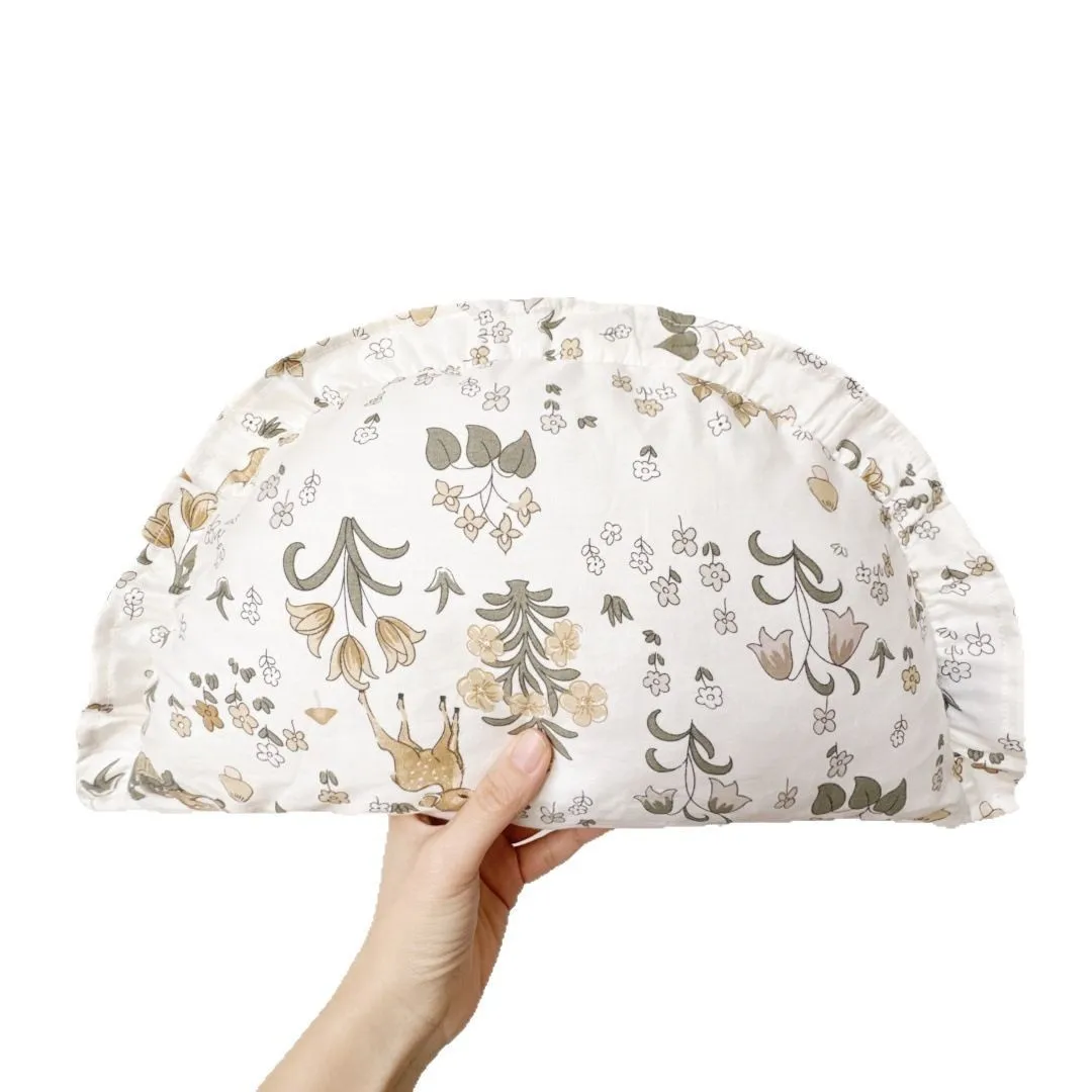 Floral Printed Infant Kid Moon Shape Detachable Sleeping Nursing Pillow for Newborns Head Protector All-season Cushion