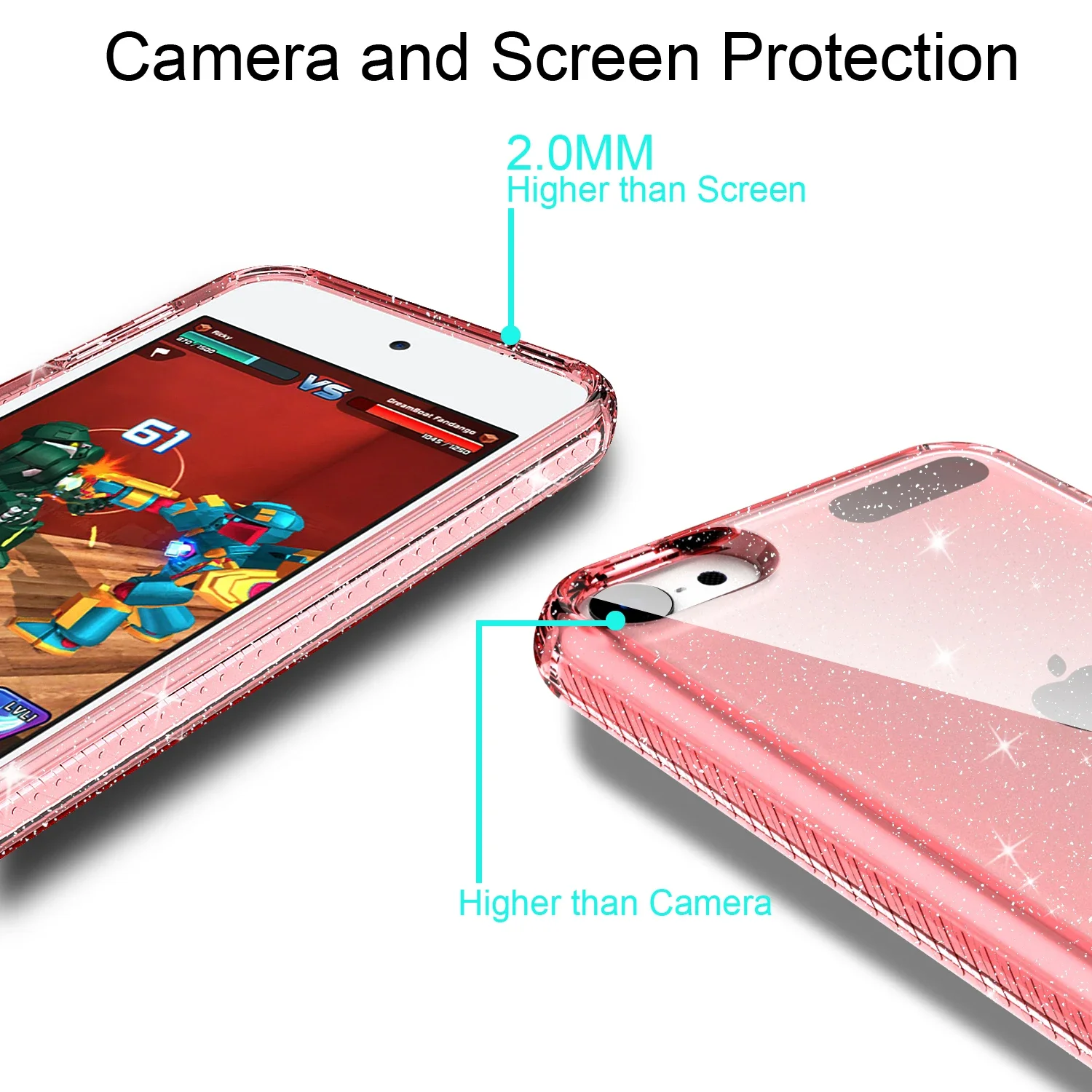 Luxury Bling Soft Silicone Shockproof Transparent Protective Case