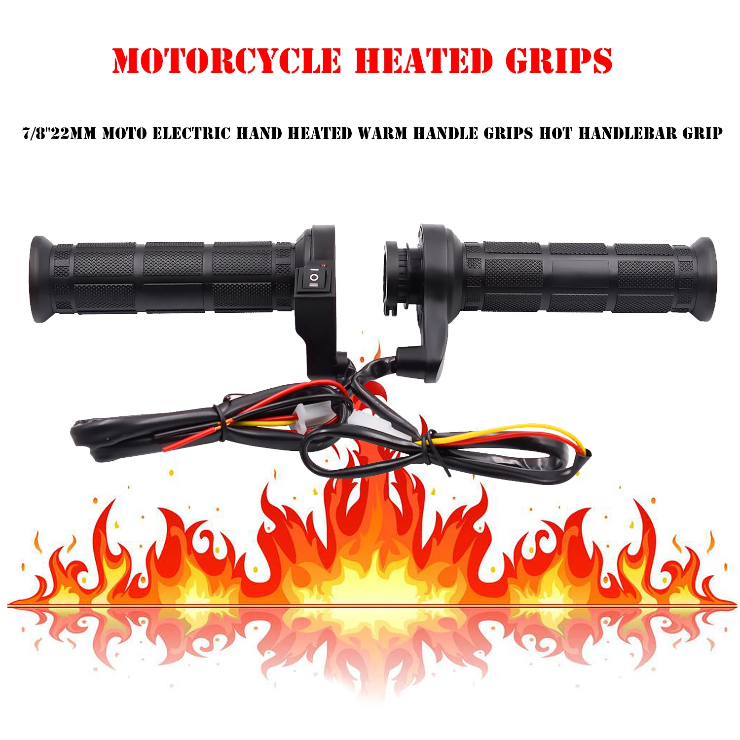 3 In1 Motorcycle Handlebar Electric Hot Heated Grips Handle +Voltage Motorcycle Motorbike New