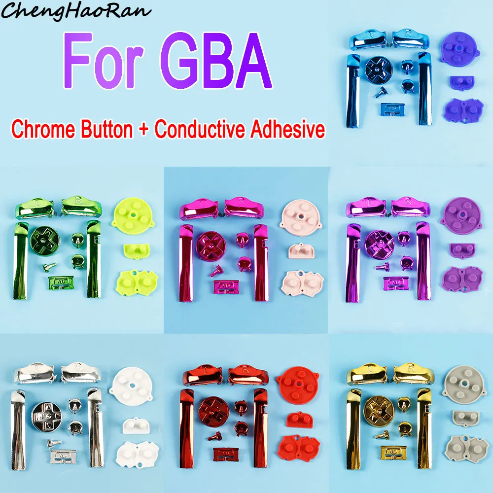 1 Set für Spielkonsolen-Zubehör, GBA, leitfähige Silikon-Tasten mit D-Pad, Netzschalter, Tastatur, Ersatzteile