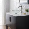 KRAUS Round Crystal Clear Glass Vessel Bathroom Sink, 16 1/2 inch GV-100 5