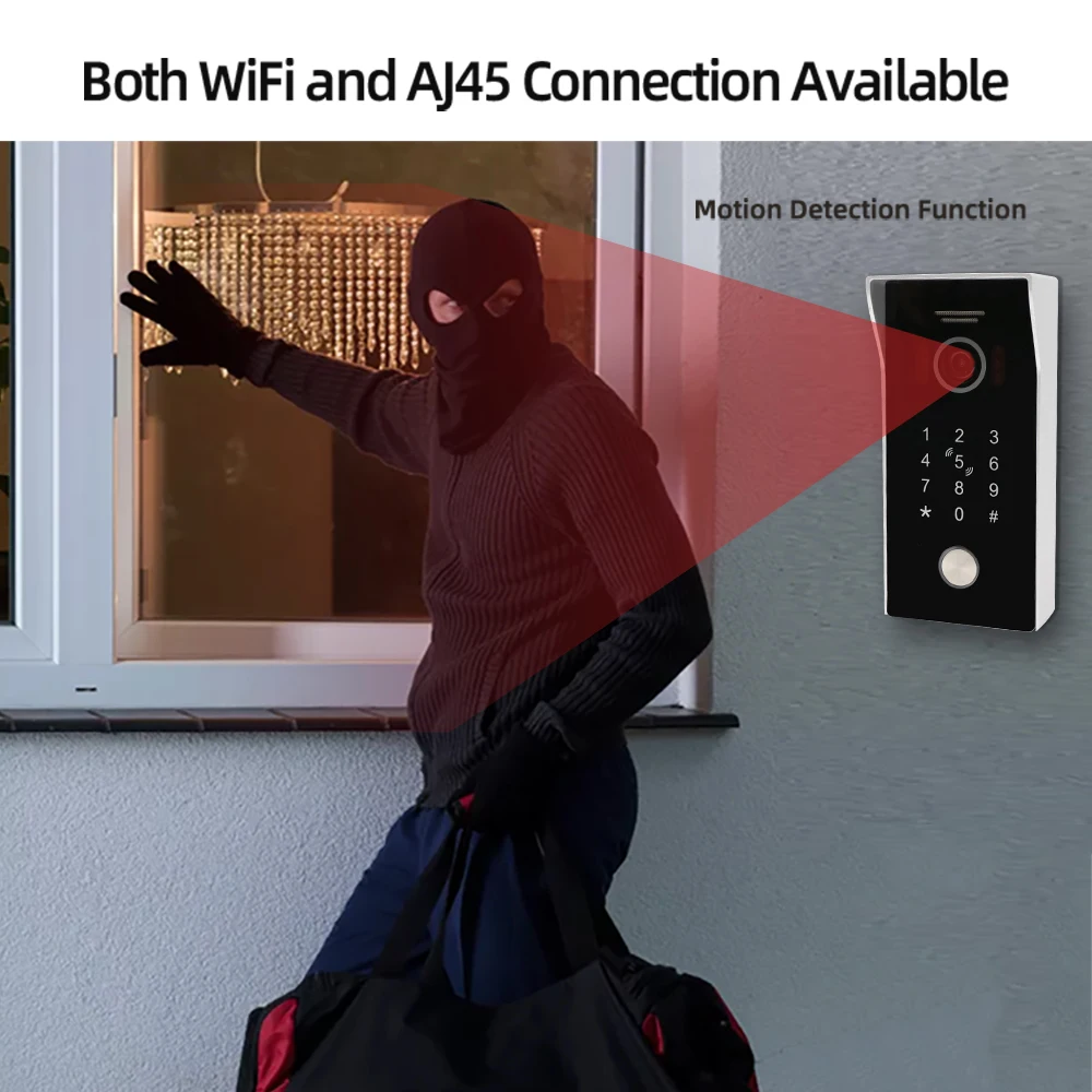 Jeatone tuya 1080P 10/7 palec dotek obrazovka video dveře telefon interkom doorbell soupravy s RFID heslo bezdrátový domácí alarm systém